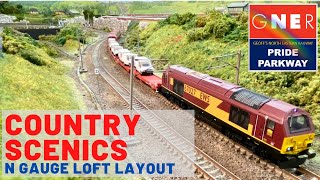 Countryside Scenics  N Gauge Loft Layout  Ep 24 [upl. by Eesdnil]