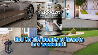 Terrazzo Decorative Granite Concrete Coating — ALLSEASON BEAUTY amp DURABILITY You Install In A Day [upl. by Lenroc565]