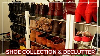 SHOE COLLECTION amp DECLUTTER 2024  Sorting through my boots loafers sneakers sandals amp heels [upl. by Notyalc]