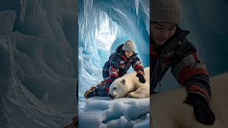 Brave Polar Bear Rescued from the Icy Waters 🐻polarbear arcticanimals rescue arcticrescue [upl. by Rubens]