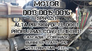 Freightliner Cascadia DD13 DD15 DD16 spn 3251 fmi 0 2 16 problemas de regeneration Alta presion [upl. by Derwon]