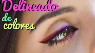 Tutorial ¡Delineado de colores Ojos grandes y atractivos [upl. by Pacificas]