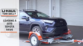 Loading a 2019 Toyota RAV4 FWD On a UHaul Tow Dolly [upl. by Levon386]