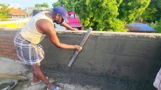 Awesome Roof Construction of hand wall plasteringSand and cement mixer [upl. by Atnoek988]