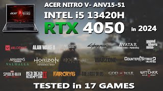 ACER NITRO V RTX 4050  i5 13420H Gaming Benchmark Test in 2024  Tested in 17 Games  RTX 4050 [upl. by Nissa]