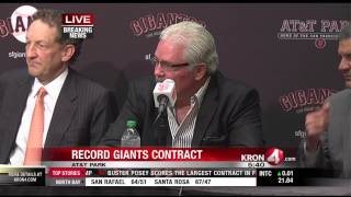 Buster Posey Contract Announced at Press Conference [upl. by Larissa]