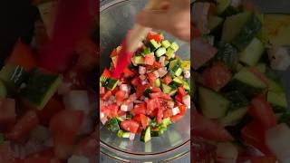 10 Minute Kachumber Recipe Indian Cucumber Tomato Onion Salad [upl. by Enneirb]