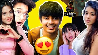 YouTubers amp GIRLS Reaction on AJJUBHAI FACE REVEAL 😍😍😍 Total Gaming Face Reveal [upl. by Dilan]