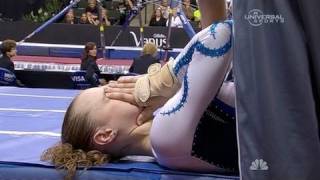 Rebecca Bross injures her knee at Nationals  from Universal Sports [upl. by Schear]