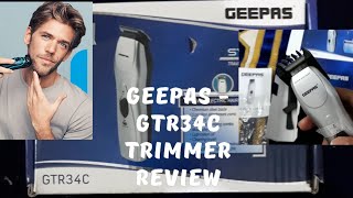 GEEPAS GTR34C Travel Electronic Hair Clipper Trimmer How to Use Unboxing Video [upl. by Nodrog]