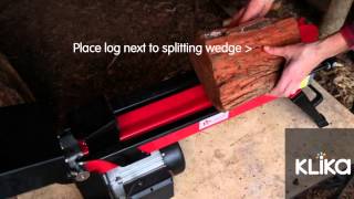 Using the Yukon 7 Ton Electric Hydraulic Log Splitter  Klika [upl. by Ibrad327]