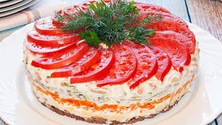 Авторский салат «Нежность»  рецепт вкусного салата на праздничный стол [upl. by Haraz]