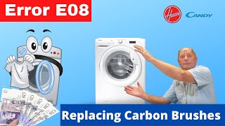 Hoover Vision Hd amp Candy Washing Machine E08 Error Fault Code Replace Carbon Brushes [upl. by Lehsar]