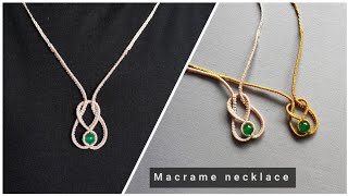 Macrame tutorialmaking an easy necklace at homeDiy [upl. by Odanref417]