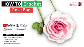 🔥Blooming Elegance A Guide to Crafting Your Own Crochet Rose Flower Bag 🌹🌷🌸 [upl. by Nonaihr]