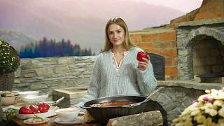 Traditional Ukrainian borscht with ribs  Village life in the mountains [upl. by Anatsirhc831]