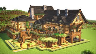 Minecraft  How to build a wooden mansion [upl. by Shwalb]