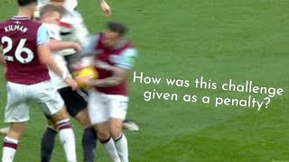 Man United v West Ham penalty controversy  De Ligt foul on Danny Ings  Man United robbed [upl. by Bailie]