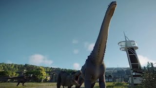 Jurassic World Evolution 2 Rexy Tyrannosaurus Rex pair vs Alamosaurus [upl. by Elehcar50]