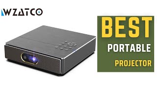 Best Portable Projector  WZATCO S5 Portable MINI DLP 3D 4K Projector Review [upl. by Magner802]