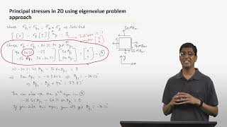 Lecture 37 Eigenvalue Approach for 2D Principal Stresses  Examples  Structural Mechanics [upl. by Harimas]