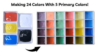 Making 24 Colors With Only 5 Primary Colors  Art Tenka [upl. by Elmo]