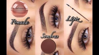 COMO HACER CEJAS CON GEL  SOMBRA  LAPIZ [upl. by Enyaw]