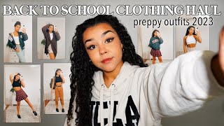 BACK TO SCHOOL Clothing Haul  Preppy Outfits 2023  ClaireQUTE [upl. by Nere]