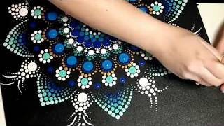 How To Paint Dot Mandalas 29 Big Blue [upl. by Jany]