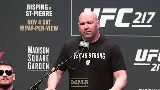 UFC 217 Bisping vs GSP Press Conference  MMA Fighting [upl. by Aerdnac]