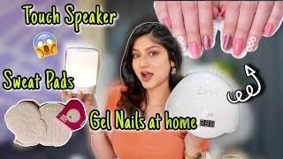 Gel Nails Kit Sweat Pads Touch Lamp Speaker Colored lenses  HUGE Haul 🔥  Manasi Mau [upl. by Adroj747]