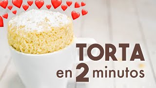 TORTA de VAINILLA en TAZA 🍞  ¡2 minutos en MICROONDAS [upl. by Nive]