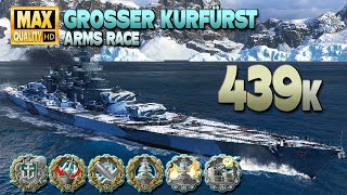 Battleship Grosser Kurfürst Secondarie build for a giantic game  World of Warships [upl. by Atinniuq754]