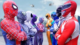 OMG  SPIDERMAN Bros vs Team POWER RANGER  Which Team is Stronger   POV  Battle Mini Games [upl. by Aiket]