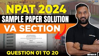 NPAT 2024 Verbal Ability Sample Paper Solution  LR Ques 1 to 20 Sample Paper  NPAT 2024 Exam [upl. by Mutat882]