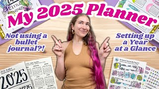 Setting up my 2025 Planner and its NOT a bullet journal 😱 My 2025 Year at a Glance [upl. by Nahsad]