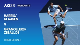 HarrisKlaasen v GranollersZeballos Highlights  Australian Open 2023 Third Round [upl. by Soirtemed]