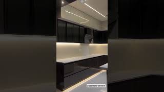 Module Kitchen Acrylic Shining Design With Expensive Look With Lighting mirrorseries kitchen [upl. by Nihi24]