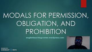 Modals for Permission Obligation and Prohibition [upl. by Adnilev308]