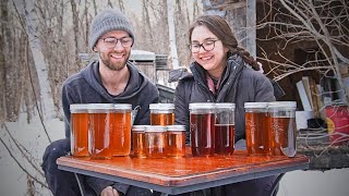 Canadian Couple tries making MAPLE SYRUP for the first time  Surprisingly Easy and FUN [upl. by Fogel432]