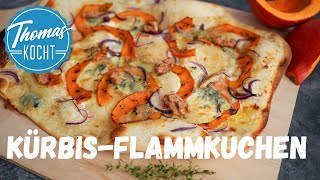 Knuspriger KürbisFlammkuchen mit Gorgonzola [upl. by Nikaniki494]