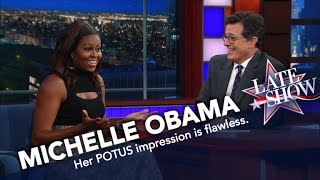 First Lady Michelle Obama Does Her Best Barack Impression [upl. by Knarf548]