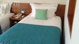 Centara Ras Fushi Deluxe Water Villa Twin Bed Walkthrough [upl. by Eahsel484]