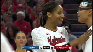 Taylor Landfair Kill Bergen Reilly Back Set Nebraska Husker Volleyball 92724 UCLA [upl. by Isak]