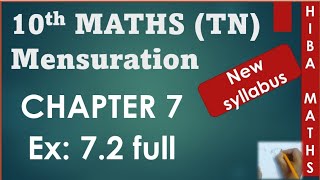 10th maths chapter 7 exercise 72 full answers tn samacheer hiba maths [upl. by Anatnahs]