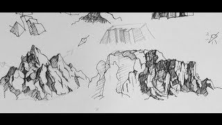 Pen amp Ink Drawing Tutorials  How to draw mountains [upl. by Nylrehs]