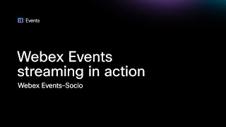 Webex Events  Streaming In action [upl. by Rockwell]