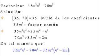 Descomposición factorial Primera parte Factor común [upl. by Akeenahs]