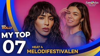 🇸🇪 Melodifestivalen 2023  My Top 7  Semi Final 4 Sweden Eurovision 2023 [upl. by Ssor]