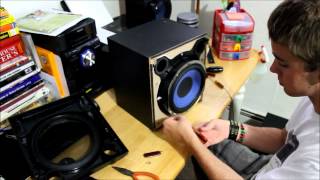 Sony MHCEC909iP Subwoofer take apart [upl. by Kawai]